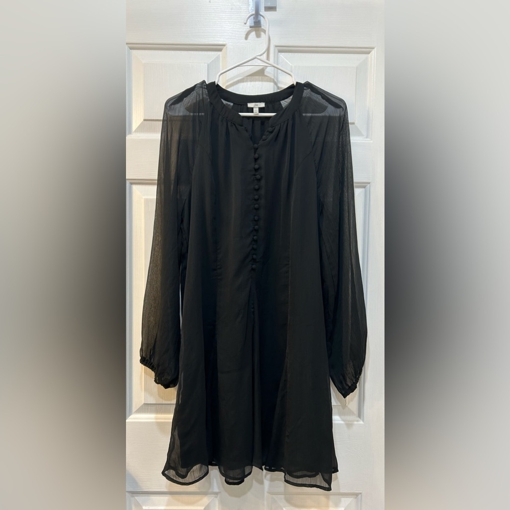 Joie Limited Edition Women's Balloon Sleeve Dress Caviar Black Lined Size M